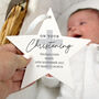 Personalised On Your Christening Wooden Star Decoration, thumbnail 1 of 3