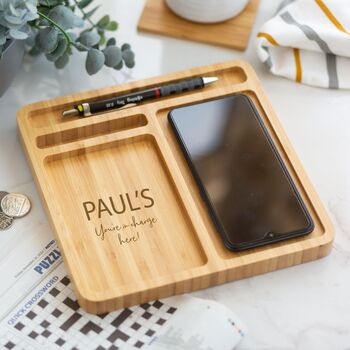 Personalised Wireless Phone Charger And Desk Tidy, 2 of 5