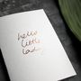 'Hello Little Lady' Rose Gold Foil Baby Card, thumbnail 2 of 4