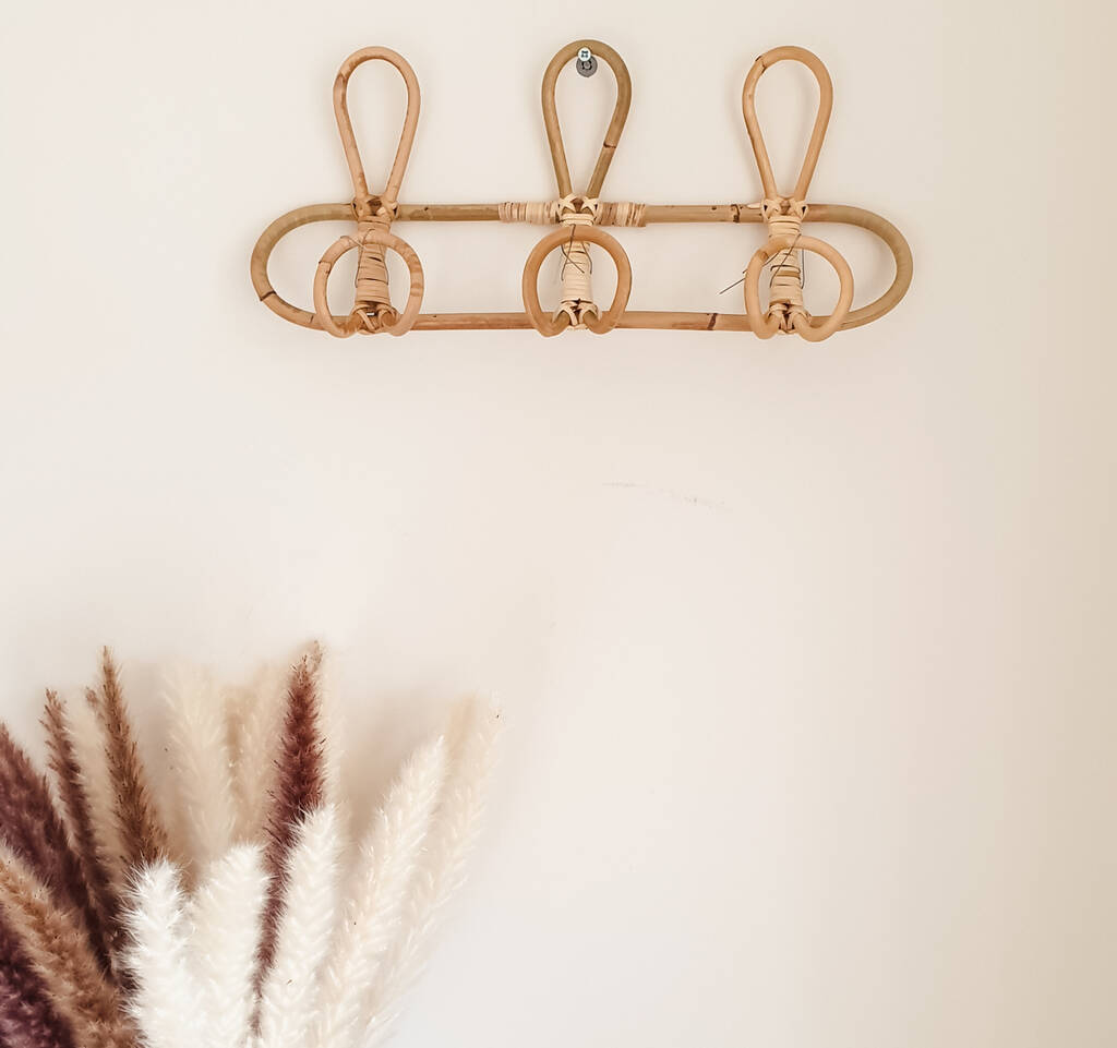 Boho Rattan Wall Hooks By The Kind Co