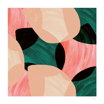 Green And Pink Abstract Shells Art Print, 3 of 7