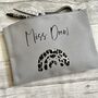 Personalised Name Grey Leopard Pouch Bag, thumbnail 1 of 2