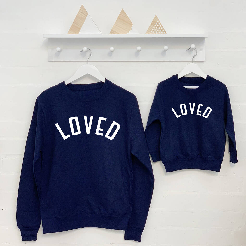 Loved Matching Mum And Daughter Matching Sweatshirt Set By Lovetree Design