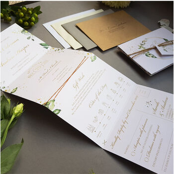 Be Our Guest White Floral Wedding Invitations, 4 of 6