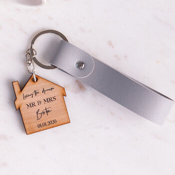 Personalised Mr And Mrs Newlywed Home Keyring Gift Set, 5 of 8