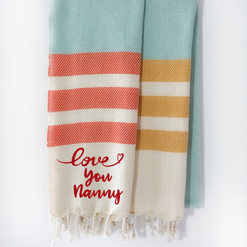 Personalised Cotton Throw Shawl Towel, Gift Set For Mothers, 2 of 11
