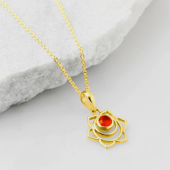 Sacral Chakra Carnelian Necklace Silver / Gold Plated, 4 of 12