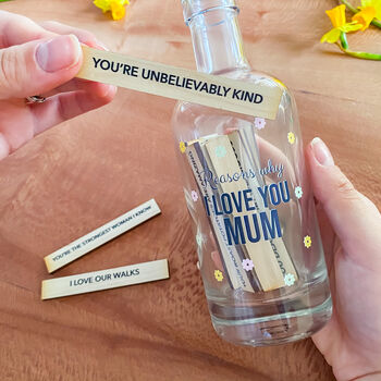 Personalised Glass Bottle Why I Love You Mum Tokens, 2 of 8