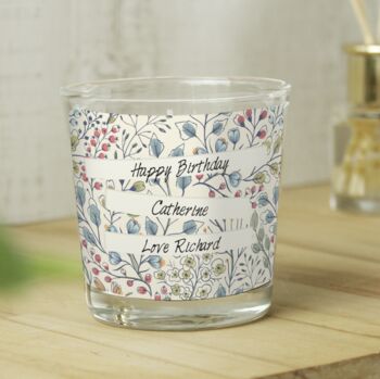 Personalised Floral Watercolour Scented Jar Candle, 4 of 4