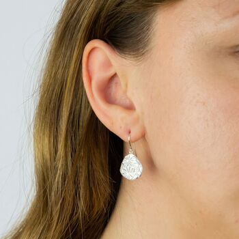Sterling Silver Fossil Drop Earrings, 2 of 8
