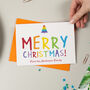 Personalised Rainbow Merry Christmas Card, thumbnail 1 of 3