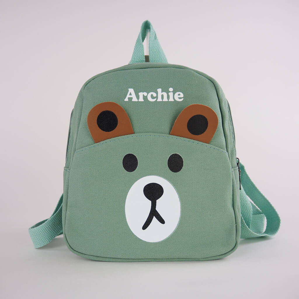 Personalised Canvas Teddy Bag Mint Green, 1 of 2