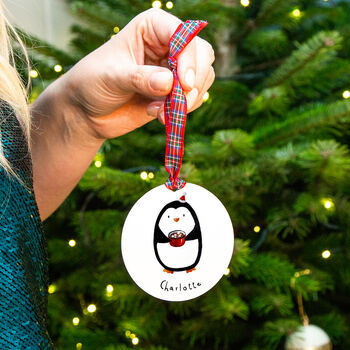 Personalised Penguin Christmas Stocking / Sack Tag, 12 of 12