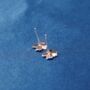 Silver Four Leaf Clover Stud Earrings, Lucky Clover Earrings, thumbnail 3 of 7