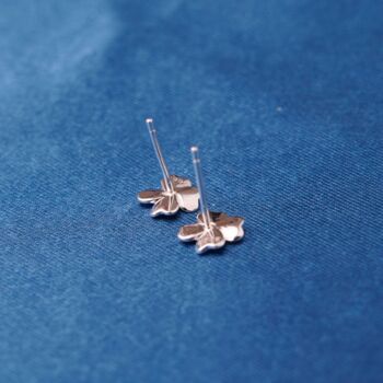 Silver Four Leaf Clover Stud Earrings, Lucky Clover Earrings, 3 of 7
