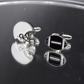 American Football Cufflinks 316 L Stainless Steel Sports Lover Gift For Men, 2 of 5