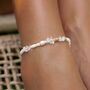 'Love Is Here' Natural Stone, Pearl And Shell Anklet, thumbnail 3 of 9