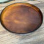 Personalised Burnt Tan Round Leather Accessory Tray, thumbnail 2 of 7