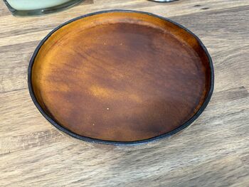 Personalised Burnt Tan Round Leather Accessory Tray, 2 of 7