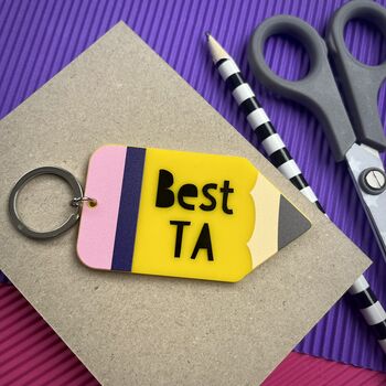 Best Teaching Assistant Pencil Keyring, 4 of 4