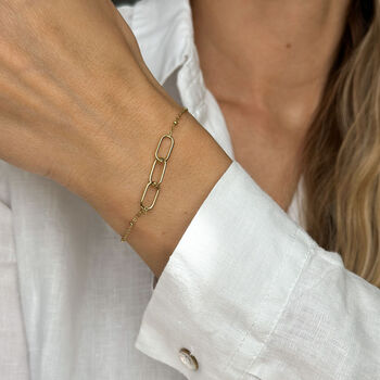 Three Interlocking Rings Bracelet With Birthstone, 12 of 12