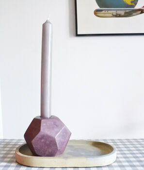 Sustainable Concrete Geometric Chunky Candle Holder, 10 of 12