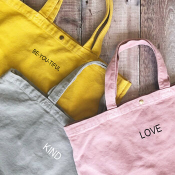 Personalised Embroidered Happy Tote Bag, 6 of 8