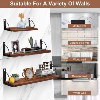 Set Of Three Floating Wall Storage Display Shelf, 5 of 7