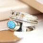 Personalised Sterling Silver Blue Opal Spinner Ring, thumbnail 4 of 7