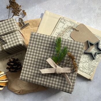 Gingham Paper Fibre Wrapping Paper, 8 of 12