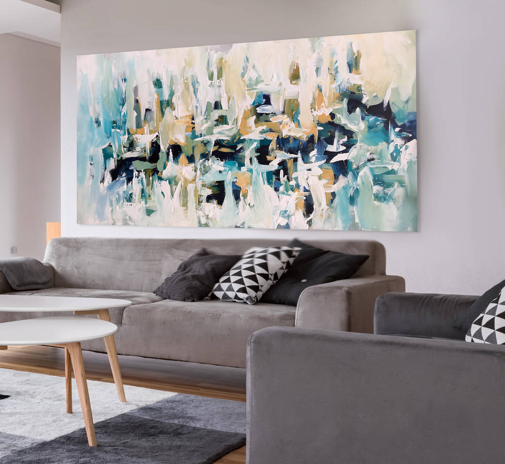 Large Original Abstract Painting 60x30 Inches By Abstract House ...