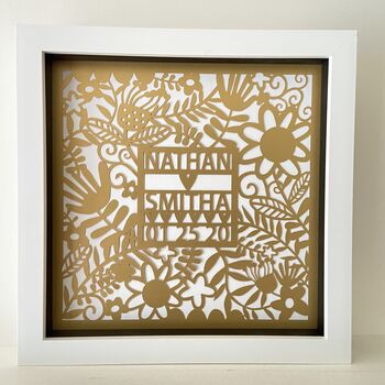 Personalised Framed Wedding Anniversary Paper Cut, 7 of 11