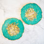 Blue Iridescent Geode Resin Coasters, thumbnail 8 of 9