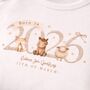 Personalised Born In 2026 Baby Sleepsuit | Zoo Or Farmyard Animal Babygrow, thumbnail 4 of 4
