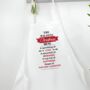 Personalised Your Family Christmas Menu Apron, thumbnail 3 of 3