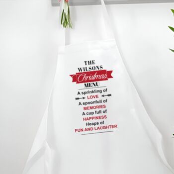 Personalised Your Family Christmas Menu Apron, 3 of 3