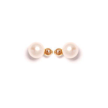 Pearl Lunar Stud Earrings, 7 of 9