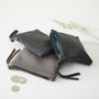 Fair Trade Leather Zip Coin Purse Contrast Lining, thumbnail 1 of 12