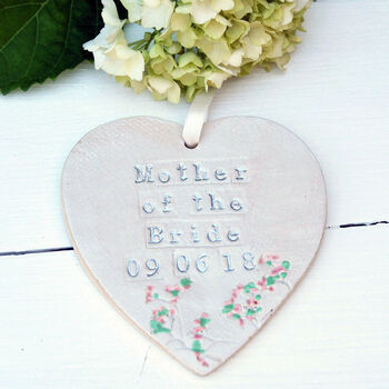 Mother Of The Bride Ceramic Hanging Heart, 4 of 9