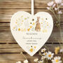 Personalised Spring Bunny Wooden Heart Ornament, thumbnail 3 of 4
