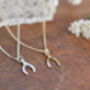Madison Nine Carat Gold Wishbone Necklace, thumbnail 3 of 3