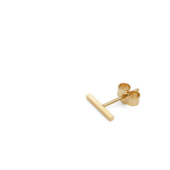 Bar Stud Earrings Made With Recycled 18k Yellow Gold, 2 of 6