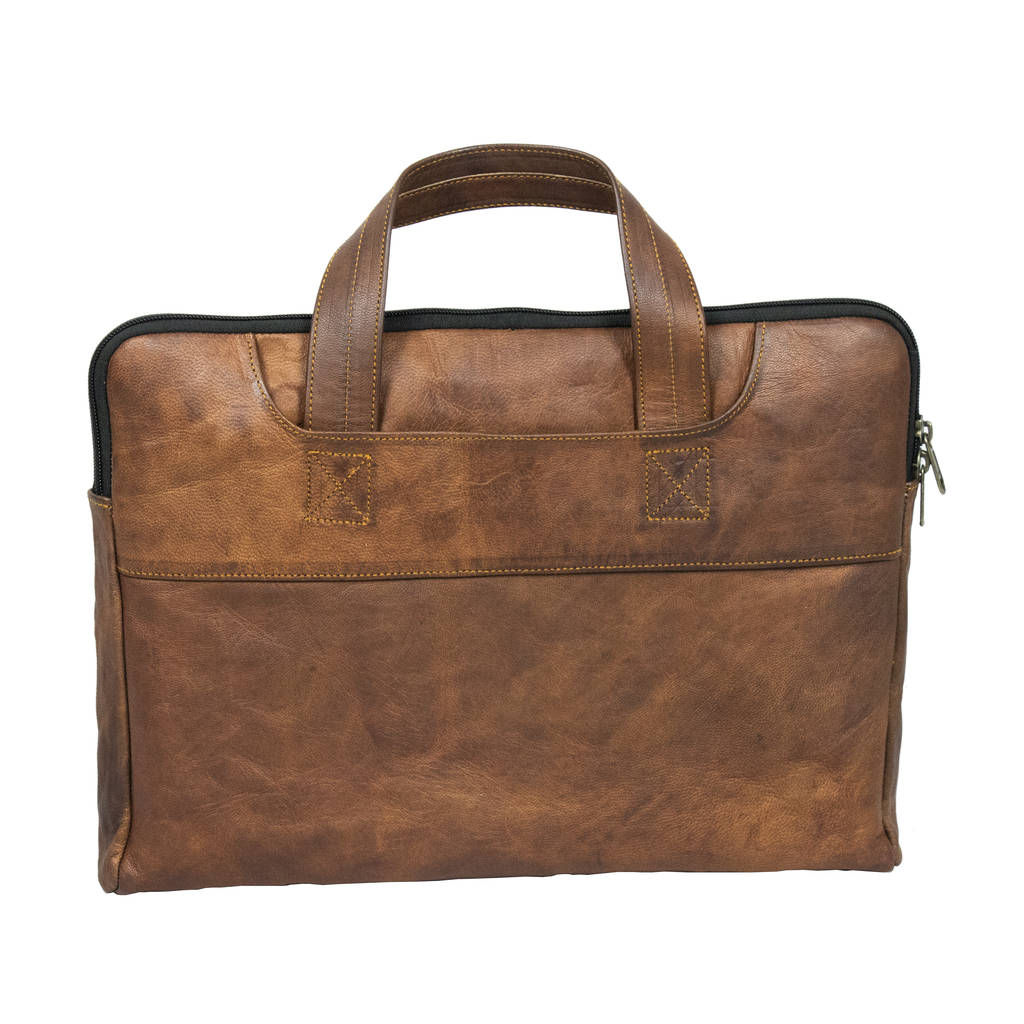 Clearance* Vagarant Full Grain Leather Laptop Bag with Clasp Lock L55 | eBay