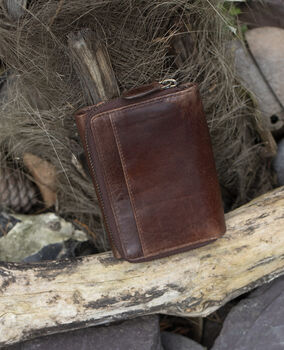 Woman's Medium Size Vintage Brown Leather Purse Wallet, 5 of 8