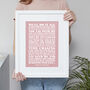 Personalised Favourite Lyrics Poster, thumbnail 4 of 12