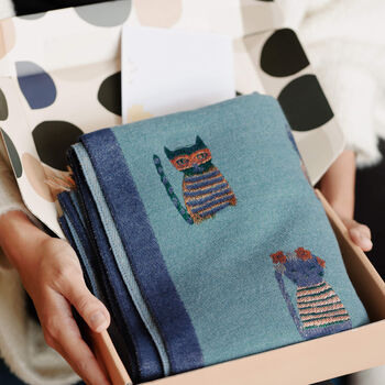 Spy Cat Cashmere Blend Scarf, 2 of 12