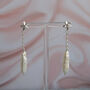 Starflower And Pearl Drop Earrings In Silver, thumbnail 2 of 3