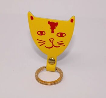 Jolly Cat Leather Keyring, 7 of 8