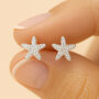 Sterling Silver Dainty Starfish Stud Earrings, thumbnail 1 of 6