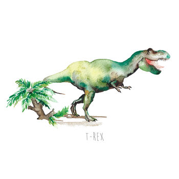 T Rex Dinosaur Hand Painted Greetings Card, 2 of 3
